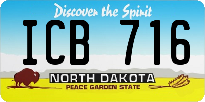 ND license plate ICB716