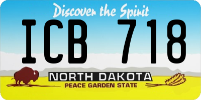 ND license plate ICB718