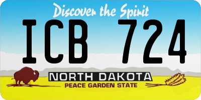 ND license plate ICB724