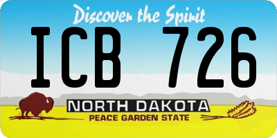 ND license plate ICB726