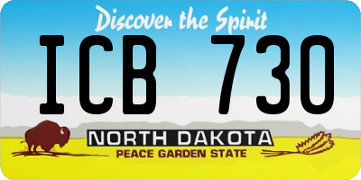 ND license plate ICB730