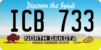 ND license plate ICB733
