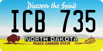 ND license plate ICB735