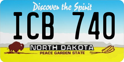 ND license plate ICB740