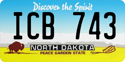 ND license plate ICB743