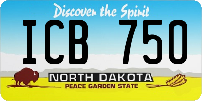 ND license plate ICB750