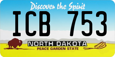 ND license plate ICB753