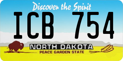 ND license plate ICB754