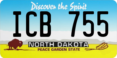 ND license plate ICB755