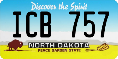 ND license plate ICB757