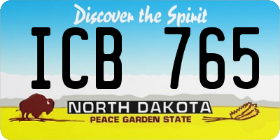 ND license plate ICB765