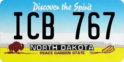 ND license plate ICB767