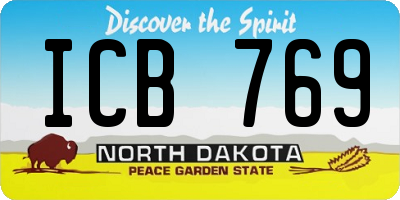 ND license plate ICB769
