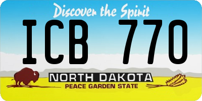 ND license plate ICB770