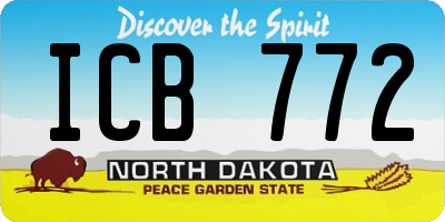 ND license plate ICB772