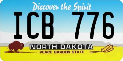 ND license plate ICB776