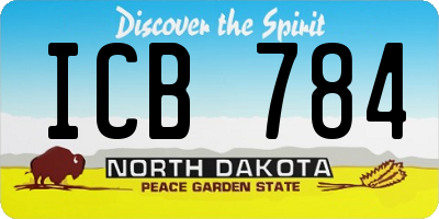 ND license plate ICB784