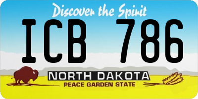 ND license plate ICB786