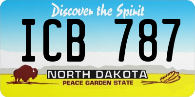 ND license plate ICB787