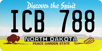 ND license plate ICB788