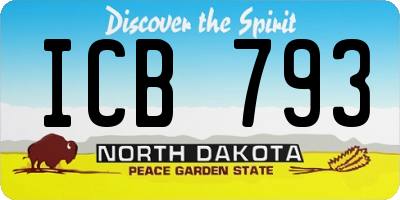 ND license plate ICB793
