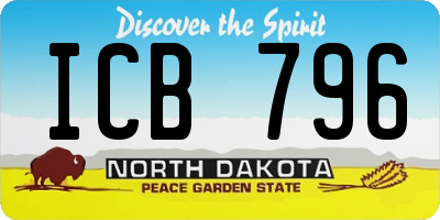 ND license plate ICB796