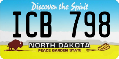 ND license plate ICB798