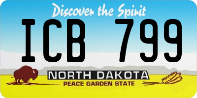 ND license plate ICB799
