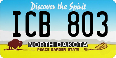 ND license plate ICB803