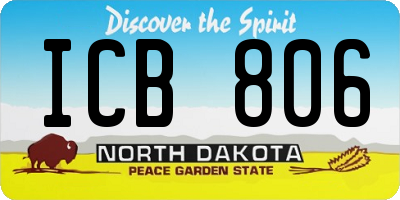 ND license plate ICB806