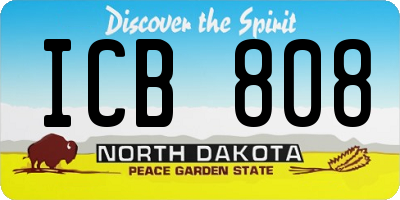 ND license plate ICB808