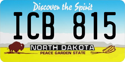 ND license plate ICB815