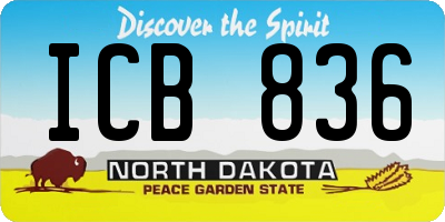 ND license plate ICB836