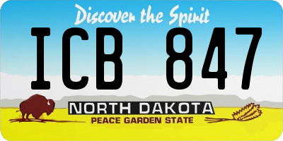 ND license plate ICB847