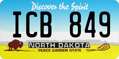 ND license plate ICB849