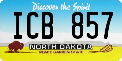 ND license plate ICB857