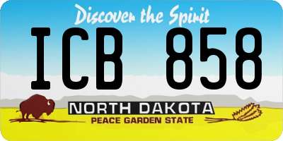 ND license plate ICB858