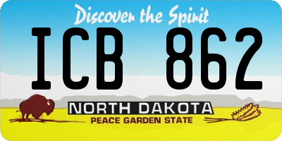 ND license plate ICB862