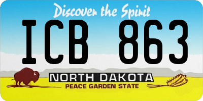 ND license plate ICB863