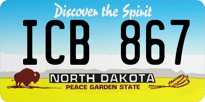 ND license plate ICB867