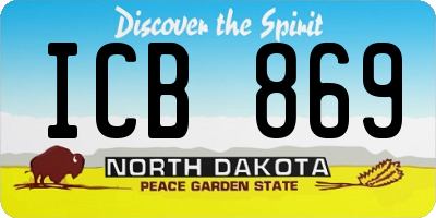 ND license plate ICB869
