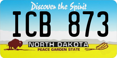 ND license plate ICB873