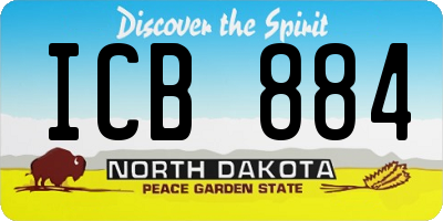 ND license plate ICB884