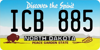 ND license plate ICB885