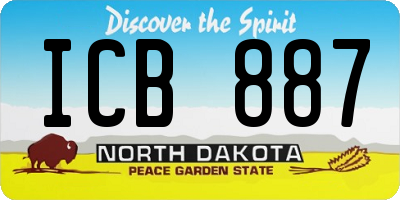 ND license plate ICB887