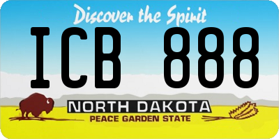 ND license plate ICB888