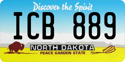 ND license plate ICB889