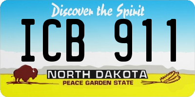 ND license plate ICB911