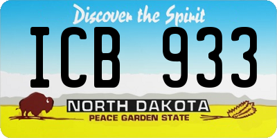 ND license plate ICB933