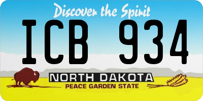 ND license plate ICB934